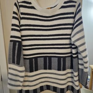 Ruby Rd. Navy and White Striped Sweater